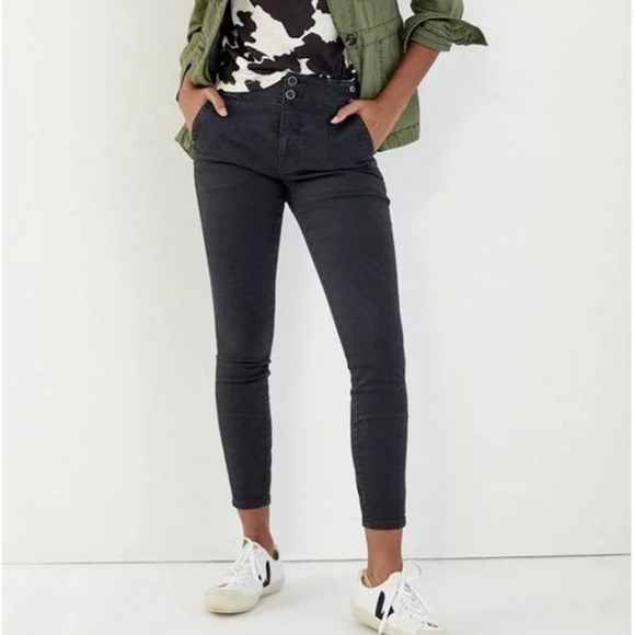 Pilcro and the Letterpress Denim - Pilcro : High Rise Skinny Button Fly Jeans In Black : Size 28